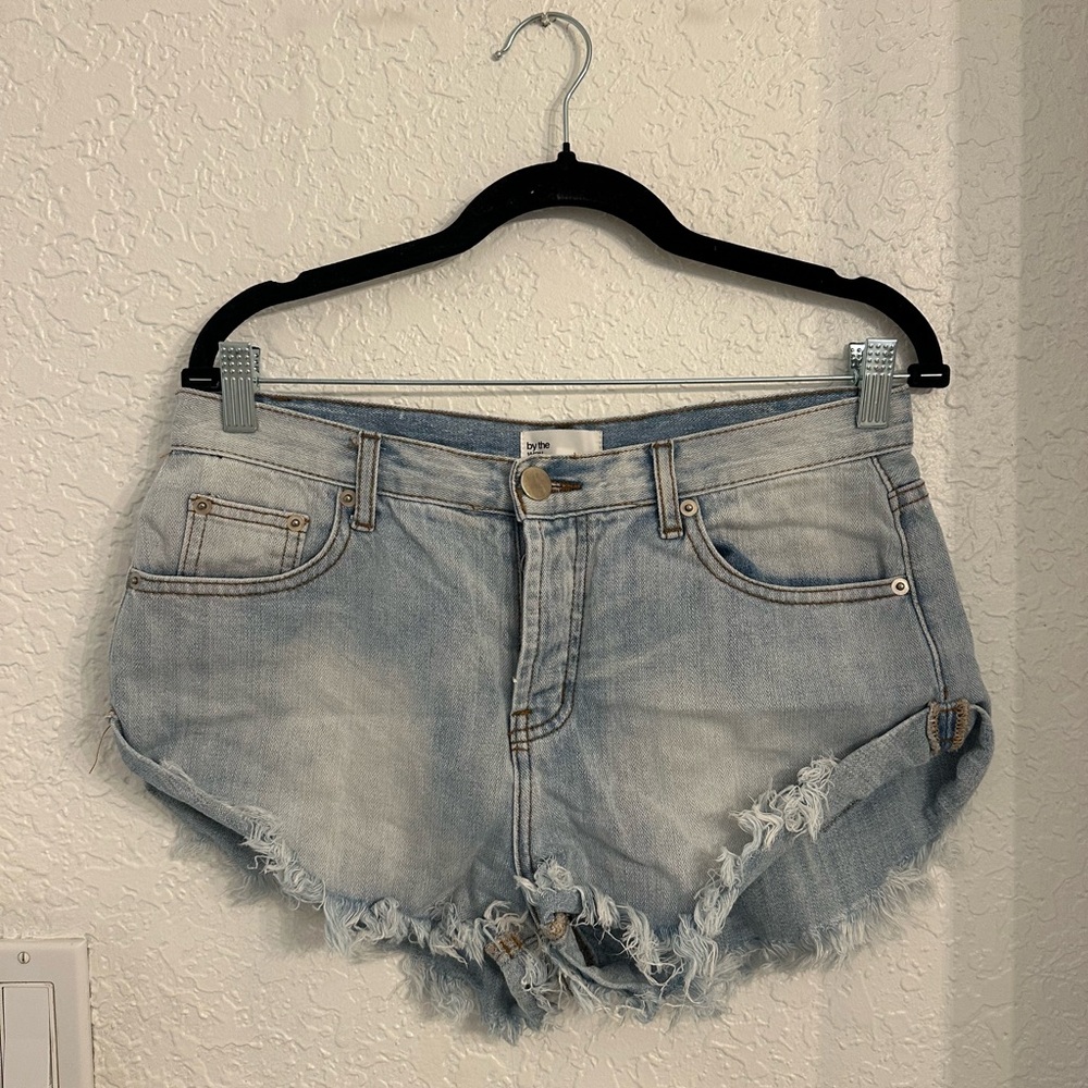 By The Way Light Blue Denim Women Shorts